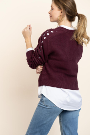 Dante6 |  Soft sweater with braided detail Palomo | burgundy | Picture 8