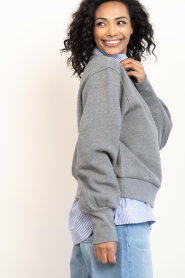 Dante6 |  Cotton sweater with logo Lison | grey | Picture 6