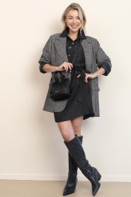 Dante6 |  Jacquard mini dress Koda | black | Picture 3