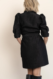 Dante6 |  Jacquard mini dress Koda | black | Picture 7