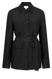 Dante6 |  Jacquard long blazer Twist | black | Picture 1