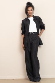 Dante6 |  Jacquard long blazer Twist | black | Picture 3