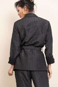 Dante6 |  Jacquard long blazer Twist | black | Picture 9