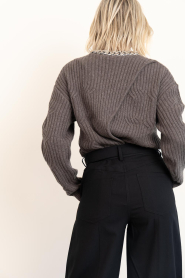 Dante6 |  Soft knitted sweater with necklace detail Odean | brown | Picture 8