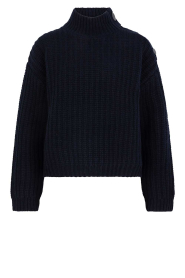 Dante6 |  Merino woolen cable sweater Adouna | dark blue | Picture 1