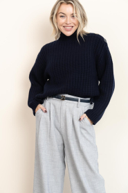 Dante6 |  Merino woolen cable sweater Adouna | dark blue | Picture 2