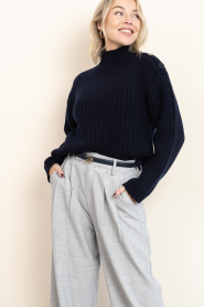 Dante6 |  Merino woolen cable sweater Adouna | dark blue | Picture 4