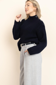 Dante6 |  Merino woolen cable sweater Adouna | dark blue | Picture 5