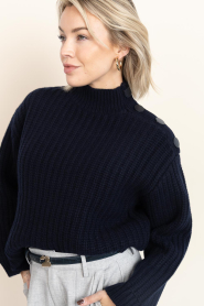 Dante6 |  Merino woolen cable sweater Adouna | dark blue | Picture 8