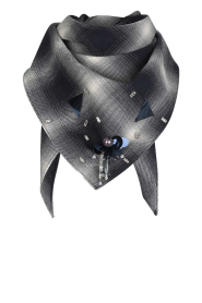 Dante6 |  Checkered scarf with studs Brona | grey | Picture 1