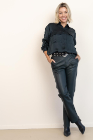 Dante6 |  Satin blouse Camo | dark green | Picture 3
