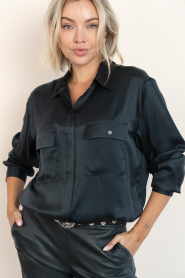 Dante6 |  Satin blouse Camo | dark green | Picture 5