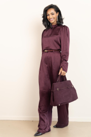 Dante6 |  Satin trouser Jules | burgundy | Picture 3