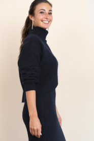 Dante6 |  Soft Alpaca sweater with turtle neck Yuria | dark blue | Picture 6