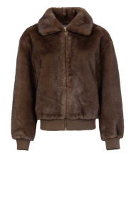 Alter Ego |  Faux mink bomber jacket Linn | brown | Picture 1