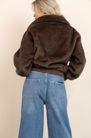 Alter Ego |  Faux mink bomber jacket Linn | brown | Picture 8