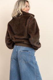 Alter Ego |  Faux mink bomber jacket Linn | brown | Picture 7
