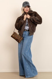 Alter Ego |  Faux mink bomber jacket Linn | brown | Picture 3