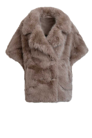 Alter Ego |  Faux fur coat/poncho Elin | taupe | Picture 1