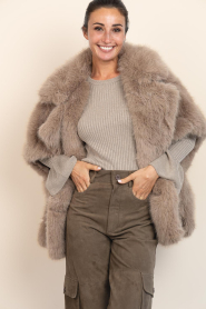 Alter Ego |  Faux fur coat/poncho Elin | taupe | Picture 2