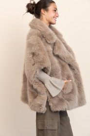 Alter Ego |  Faux fur coat/poncho Elin | taupe | Picture 9