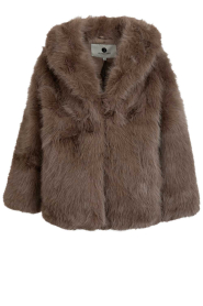 Alter Ego |  Faux fur jacket Harper | taupe | Picture 1