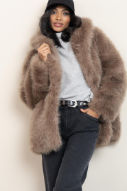 Alter Ego |  Faux fur jacket Harper | taupe | Picture 2