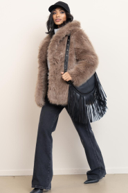 Alter Ego |  Faux fur jacket Harper | taupe | Picture 3