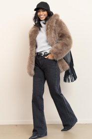 Alter Ego |  Faux fur jacket Harper | taupe | Picture 4