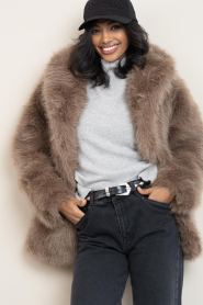 Alter Ego |  Faux fur jacket Harper | taupe | Picture 5