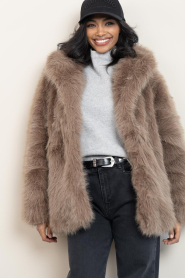 Alter Ego |  Faux fur jacket Harper | taupe | Picture 9