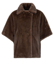 Alter Ego |  Faux mink poncho Elin | brown | Picture 1
