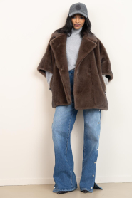 Alter Ego |  Faux mink poncho Elin | brown | Picture 4