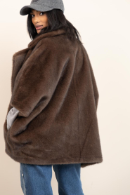 Alter Ego |  Faux mink poncho Elin | brown | Picture 9