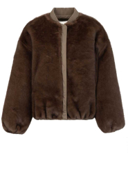 Alter Ego |  Reversible mink bomber jacket Pearl | dark brown | Picture 1