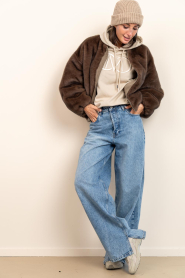 Alter Ego |  Reversible mink bomber jacket Pearl | dark brown | Picture 3