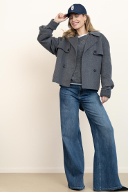 Alter Ego |  Double breasted woolen jacket Vesper | grey | Picture 3