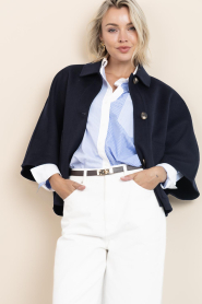 Alter Ego |  Woolen cape Lena | dark blue | Picture 5