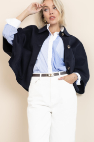 Alter Ego |  Woolen cape Lena | dark blue | Picture 6