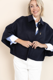 Alter Ego |  Woolen cape Lena | dark blue | Picture 7