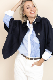 Alter Ego |  Woolen cape Lena | dark blue | Picture 10