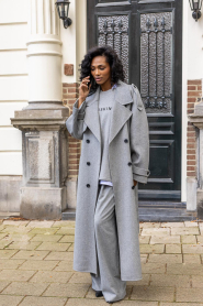 Alter Ego |  Woolen trenchcoat Adelin | grey | Picture 2
