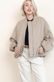 Alter Ego |  Woolen bomber jacket Pearl | beige | Picture 4