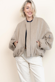 Alter Ego |  Woolen bomber jacket Pearl | beige | Picture 2
