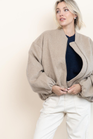 Alter Ego |  Woolen bomber jacket Pearl | beige | Picture 8