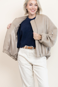 Alter Ego |  Woolen bomber jacket Pearl | beige | Picture 10