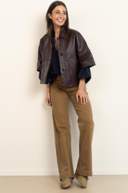 Alter Ego |  Leather jacket/cape Lena | burgundy | Picture 3