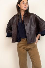 Alter Ego |  Leather jacket/cape Lena | burgundy | Picture 4