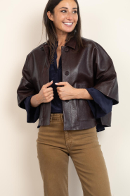 Alter Ego |  Leather jacket/cape Lena | burgundy | Picture 5
