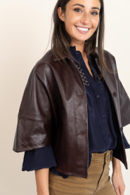 Alter Ego |  Leather jacket/cape Lena | burgundy | Picture 9